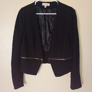 PHILOSOPHY Black Blazer with Gold Zips Women's Size 12